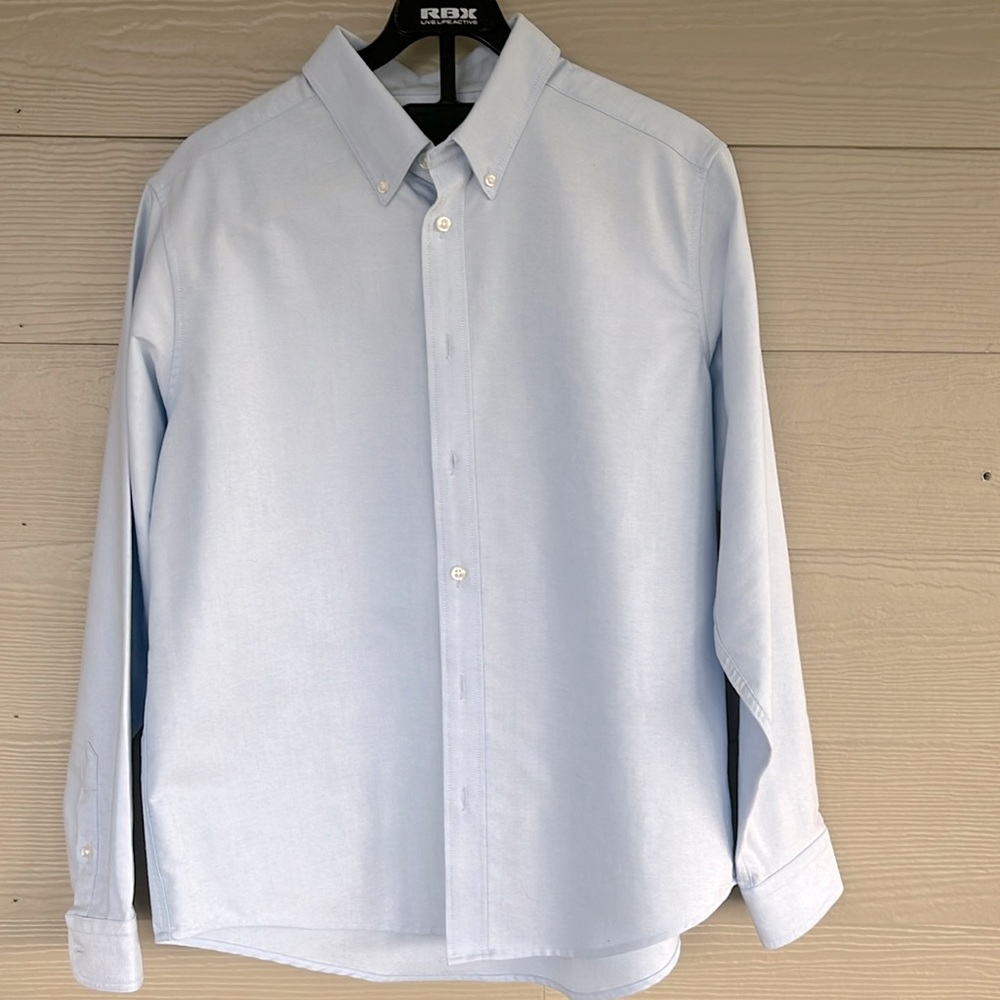 Boys Lands End Button Down Dress Shirt, Size Large Huskey